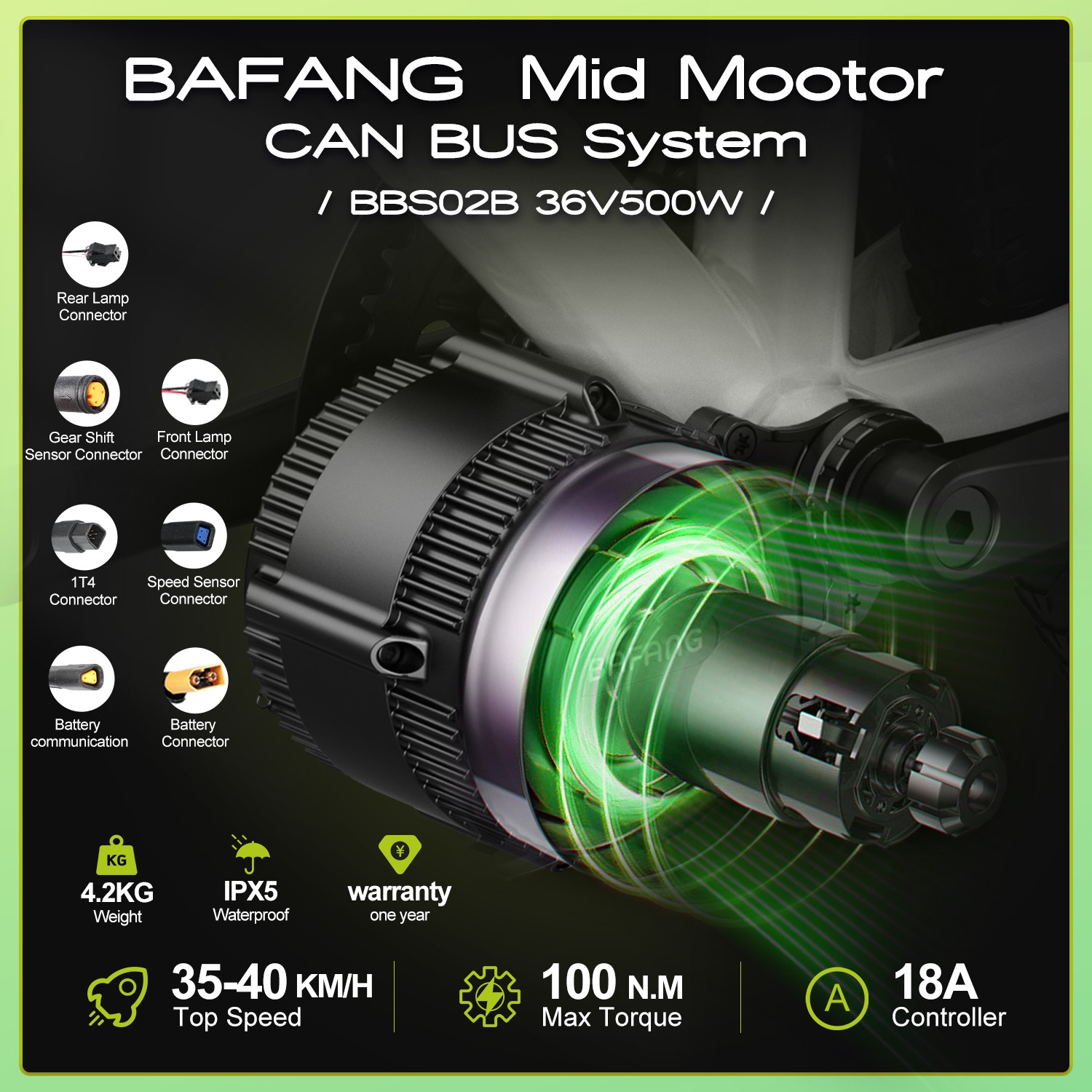 36V500W68-73mm BAFANG Mid Drive Motor BBS02B DIY Bicycle EBike Conversion Kits