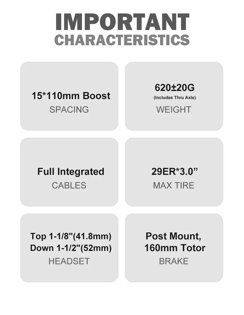 26 27.5 29ER Carbon MTB Fork 15*110mm Thru Axle Straight Tapered Tube Disc Brake