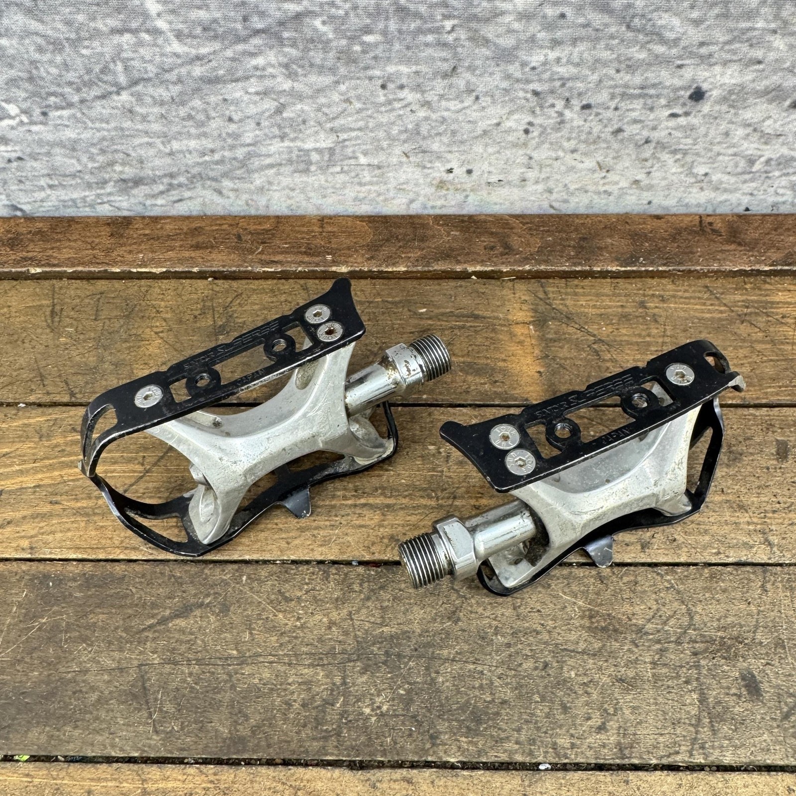Vintage Suntour Superbe Pedals 9/16 In 80s SUN TOUR Cage Bolts Road Bike Black
