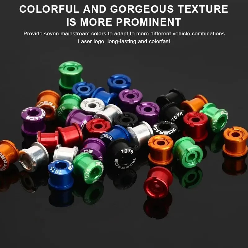 5Pcs Bike Chainring Bolts M8 7075 Aluminum Alloy MTB Road Crankset Set