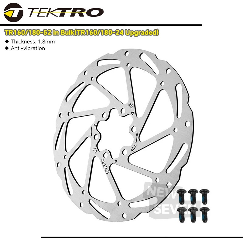 Tektro 160-52/180-52 6 Bolts 1.8mm Thickness Disc Brake Rotor 160/180-24 Upgrad