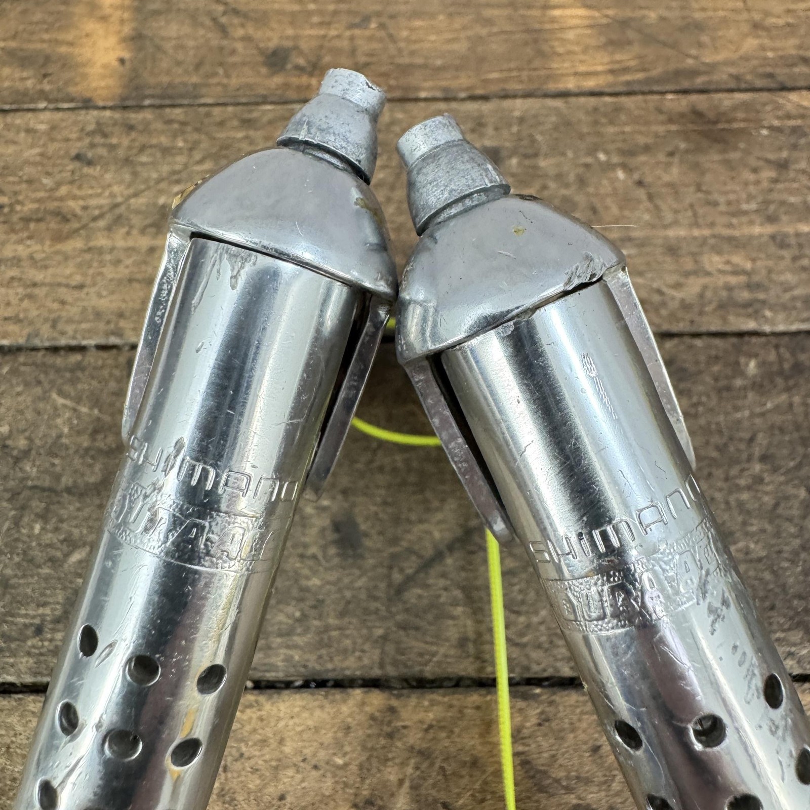 Vintage Shimano Dura-Ace Brake Levers Drilled 1st Gen Non-Aero Drop Bar 70s