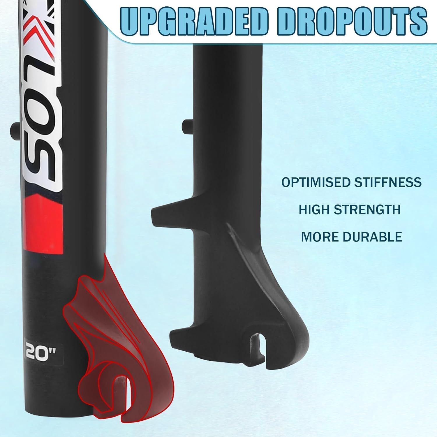 20/26 Inch 4.0 Fat Tire Bike Suspension Fork, 180Mm Travel 135Mm Spacing Hub 9Mm