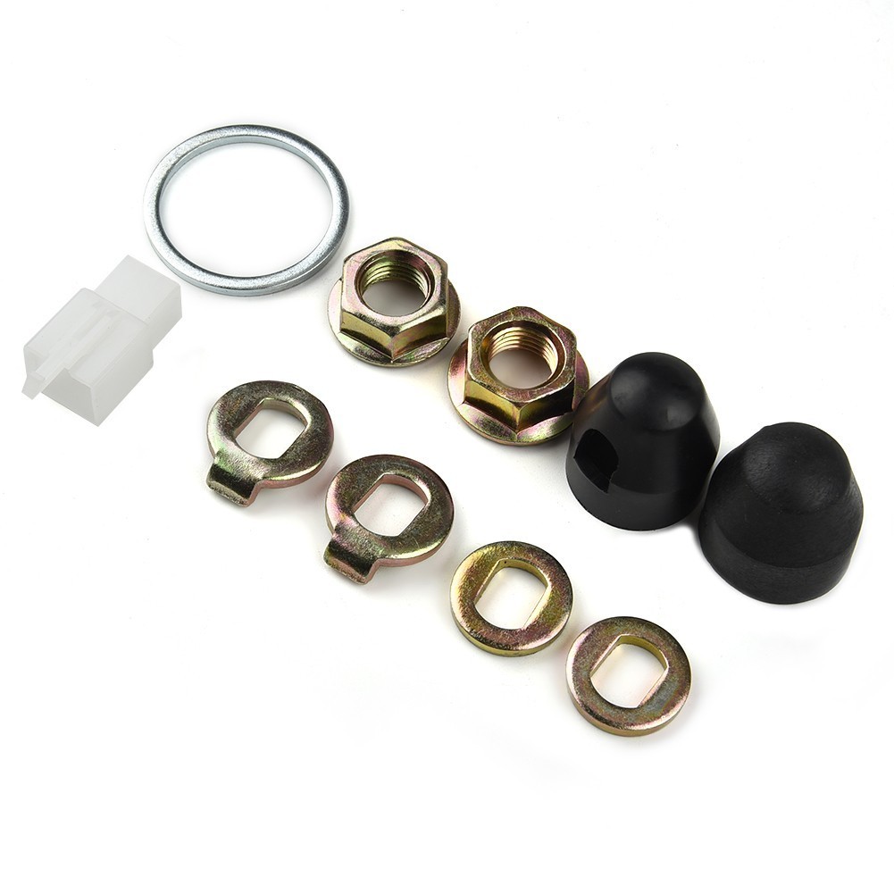 1 Set E-Bike Hub Motor Axle M12/M14 Lock Nut /Lock Washer /Spacer /Nut Cover New