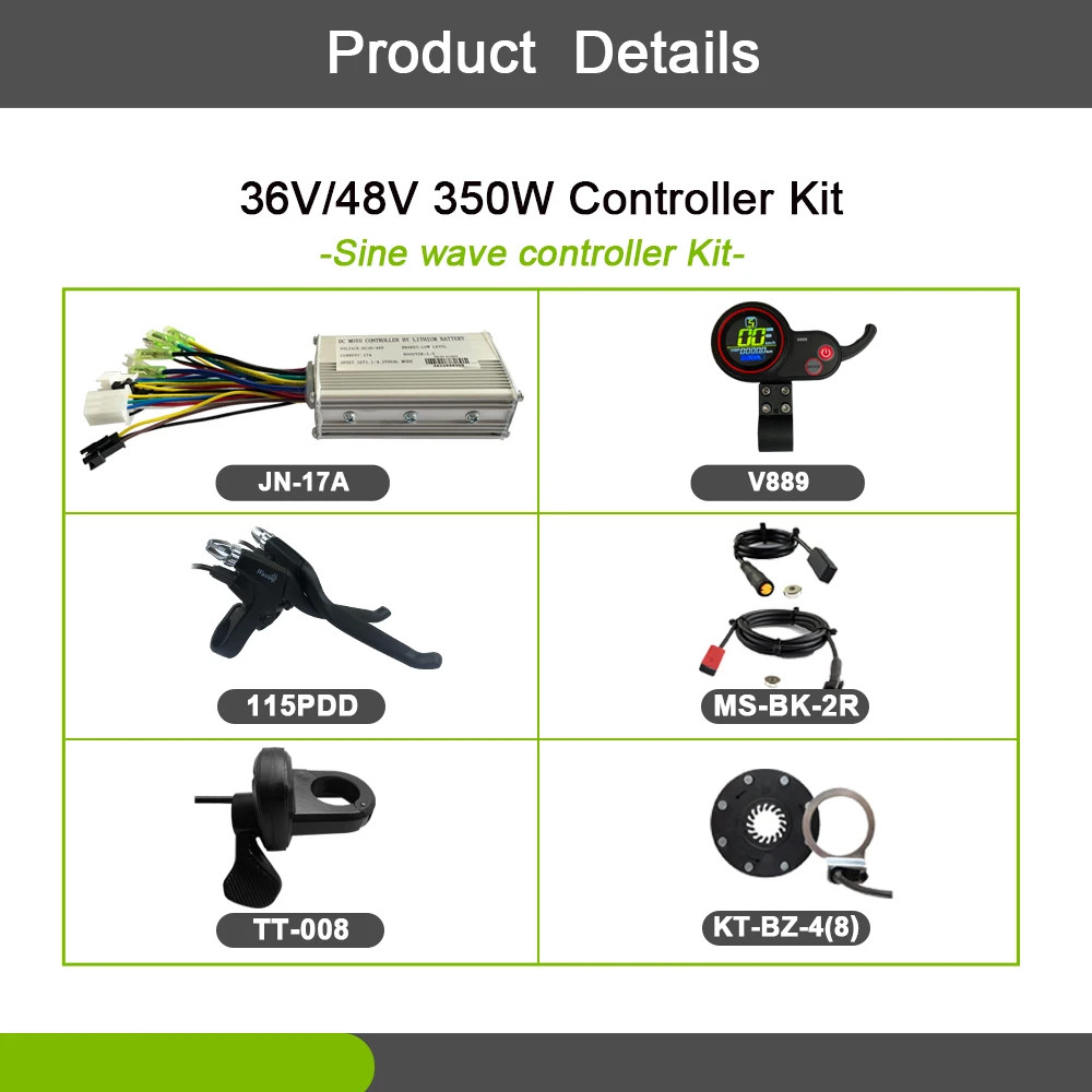Ebike JN 17A Three-Mode Sinewave with V889 115PDD MS-BK-2R TT-008 KT-BZ-4(8) Use