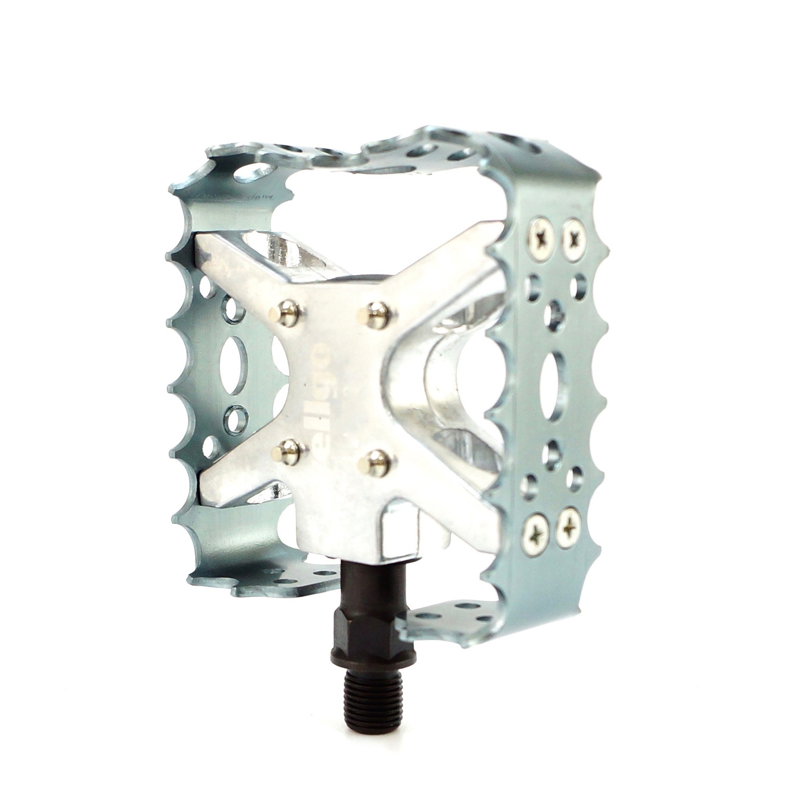 Wellgo BMX MTB Bear Trap III Old school Bike Pedal 9/16″, 1/2″ Blue Gold Silver