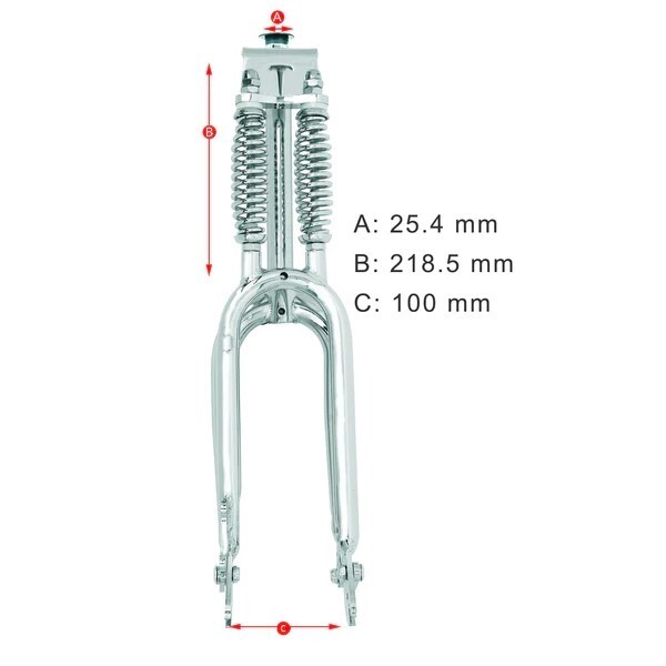20″ Fork with Brake Mount 1″ Threadless Bicycle Cruiser Classic Dual Spring Fork