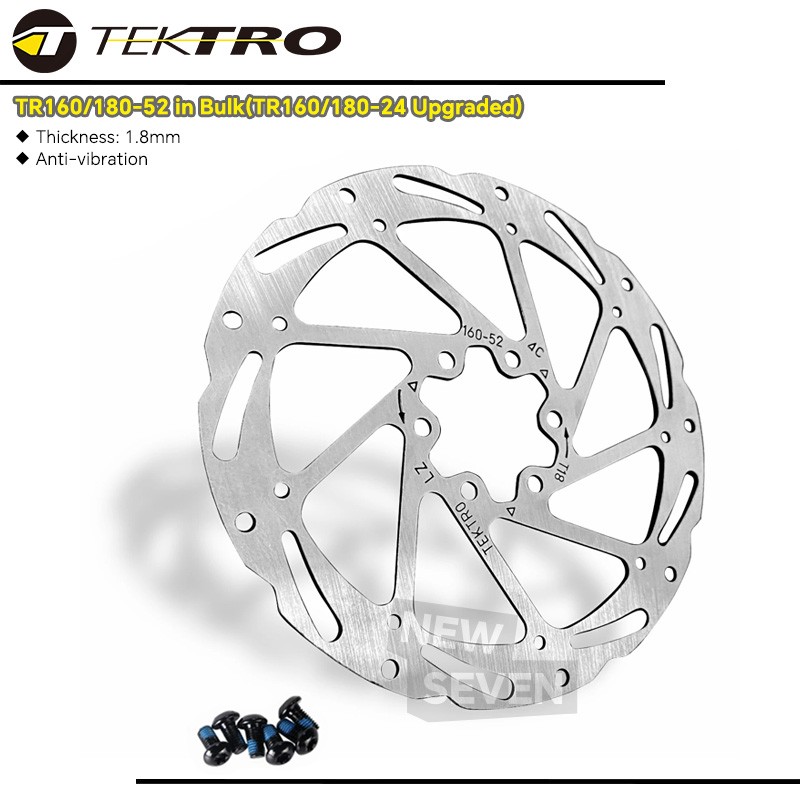 Tektro 160-52/180-52 6 Bolts 1.8mm Thickness Disc Brake Rotor 160/180-24 Upgrad