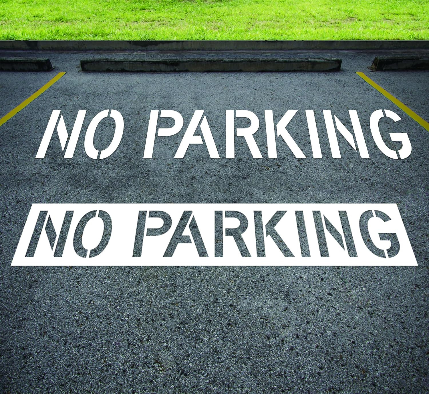 16″X104″ No Parking Silicone Stencil, 11.8″ Tall Letters Pavement Sign Stencil