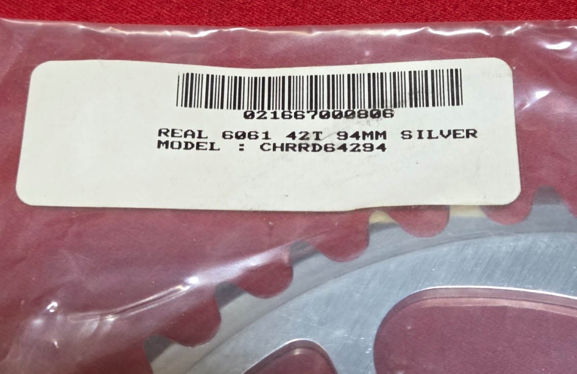 Vintage REAL 6061 5-Bolt 94mm 42T Ramped Chain Ring CHRRD64294 – NEW