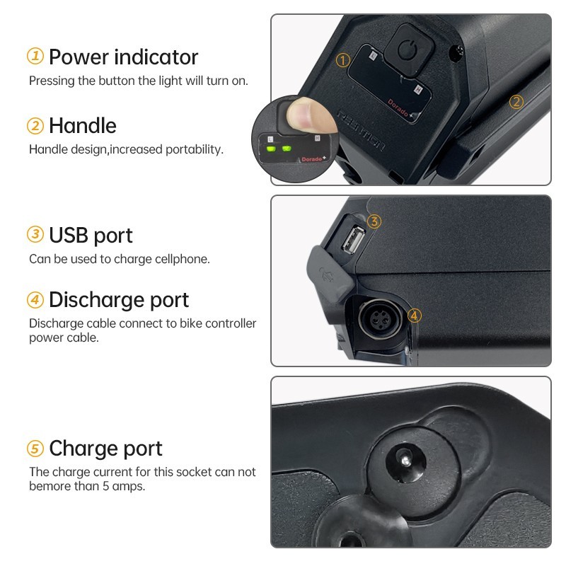 Reention Dorado ebike battery 48V 14ah 13ah For M2S all terrain R750 Pxcycle