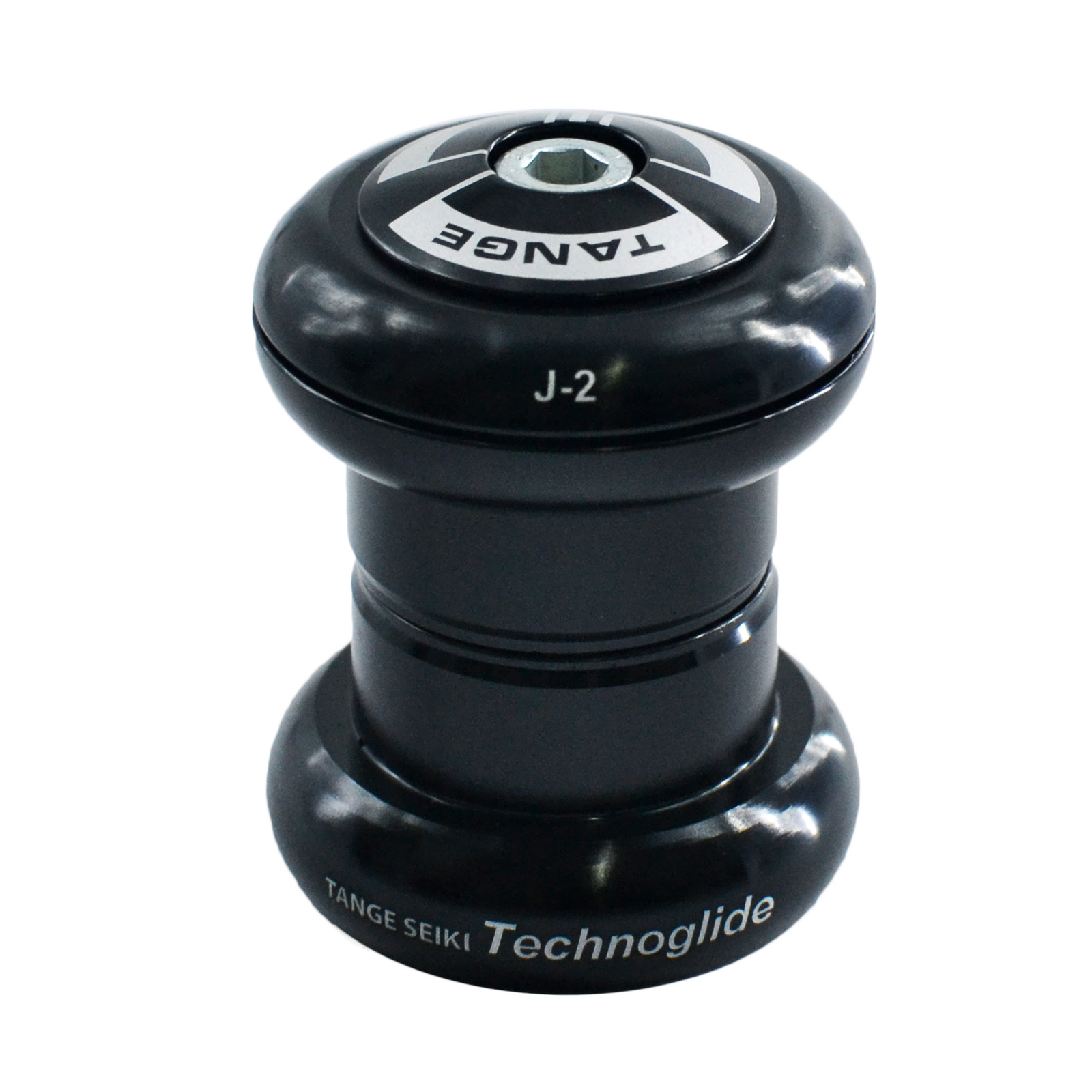 Tange Seiki Technoglide J-2 Headset 1 Inch , Silver with Top Cap , Black