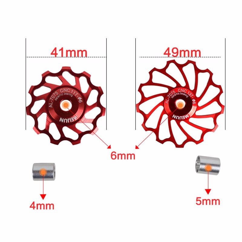 Bike Ceramic Pulley Rear Derailleur 11T 13T Guide Cycling Ceramics Bearing