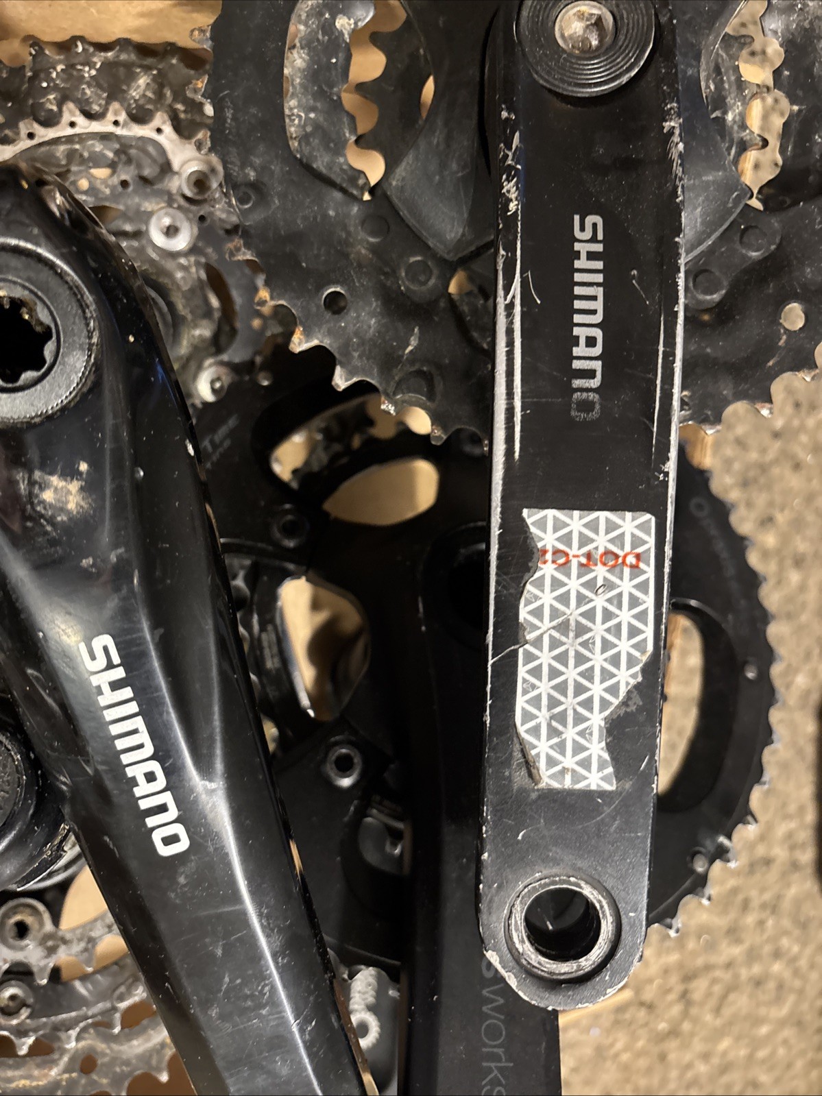 Lot of 7 Bike Cranks Shimano Praxis Etc. Some With Sprockets. Grip And Rip !!!!
