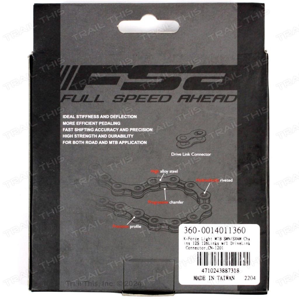 FSA CN-1201N K-Force Light 12-Speed Chain 126-Links fits Shimano SRAM Bike