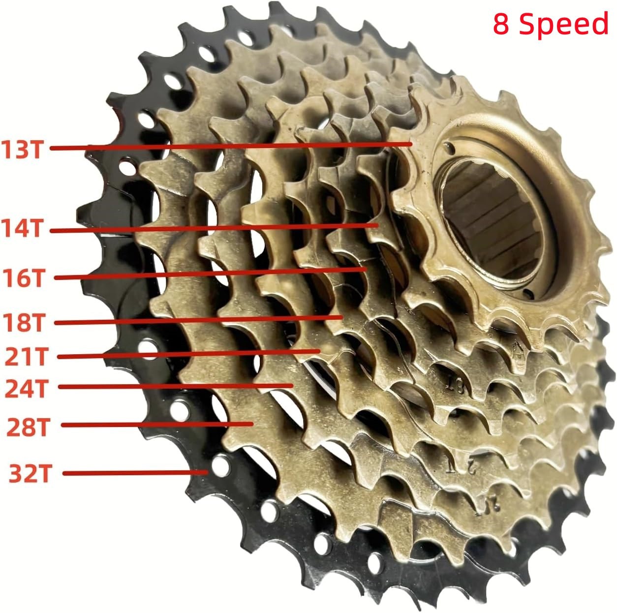 CDH 8 Speed Threaded Flywheel Rotary Multiple Freewheel 13-32T Bike Sprocket