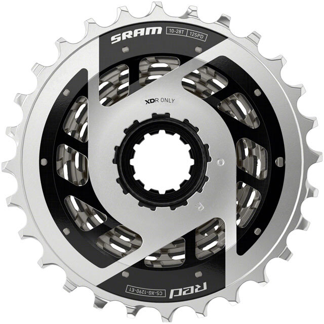 SRAM RED XG-1290 Cassette – 12-Speed, 10-28t, For XDR Driver Body, Silver, E1