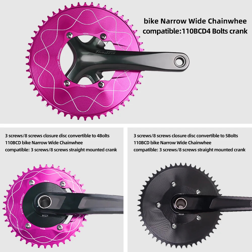 VXM 110BCD Chainring 40T-58T Bicycle Chainwheel 110BCD 4claws Bolt R7000 R8000