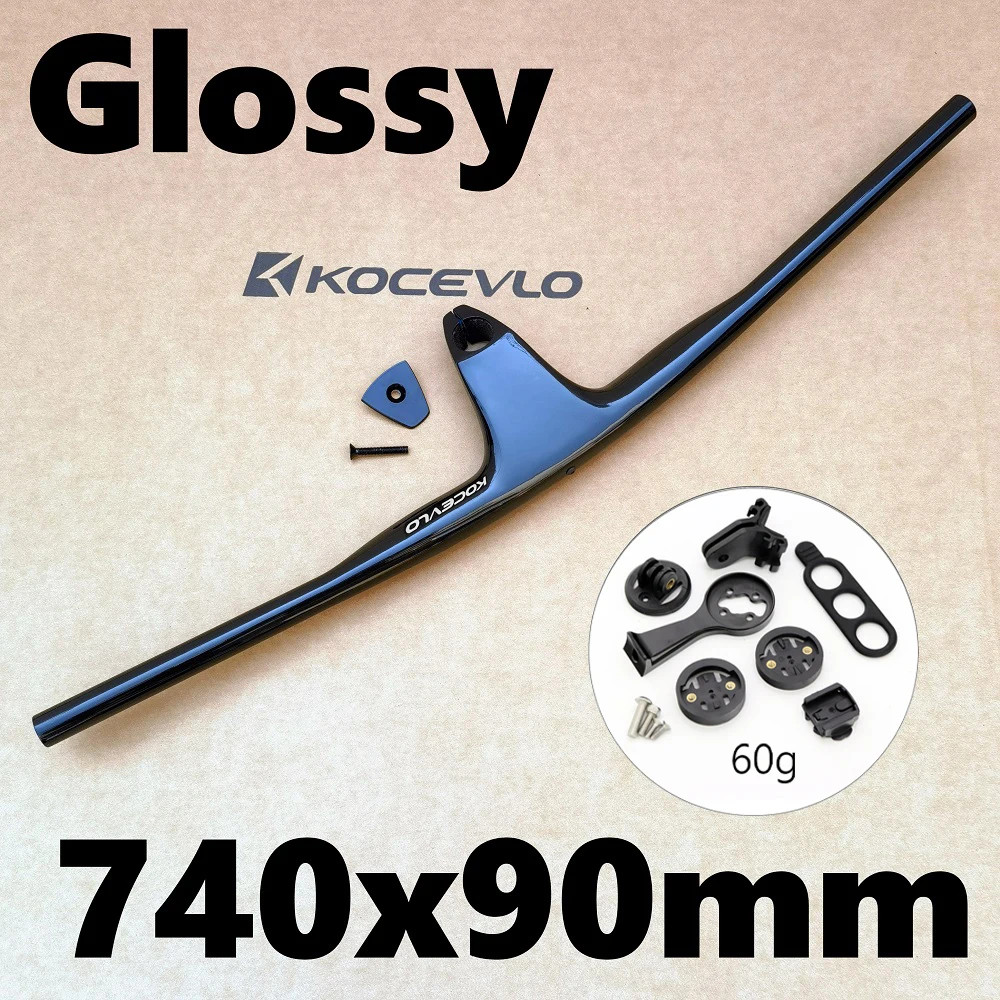 KOCEVLO Carbon MTB Handlebar Stem Integrated 740mm XC Marathon -17° 50-90mm