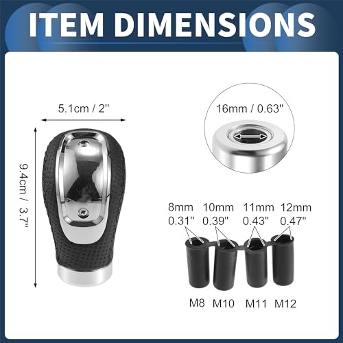 Car Shift Knob, 9.6cm Universal for 5 6 Speed Manual Transmission Vehicle Black