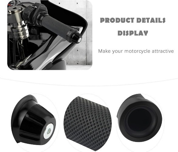 2PCS Motorcycle Handlebar Grips, 7/8″ & 1″ Motorcycle Grips Tunin Color: Black