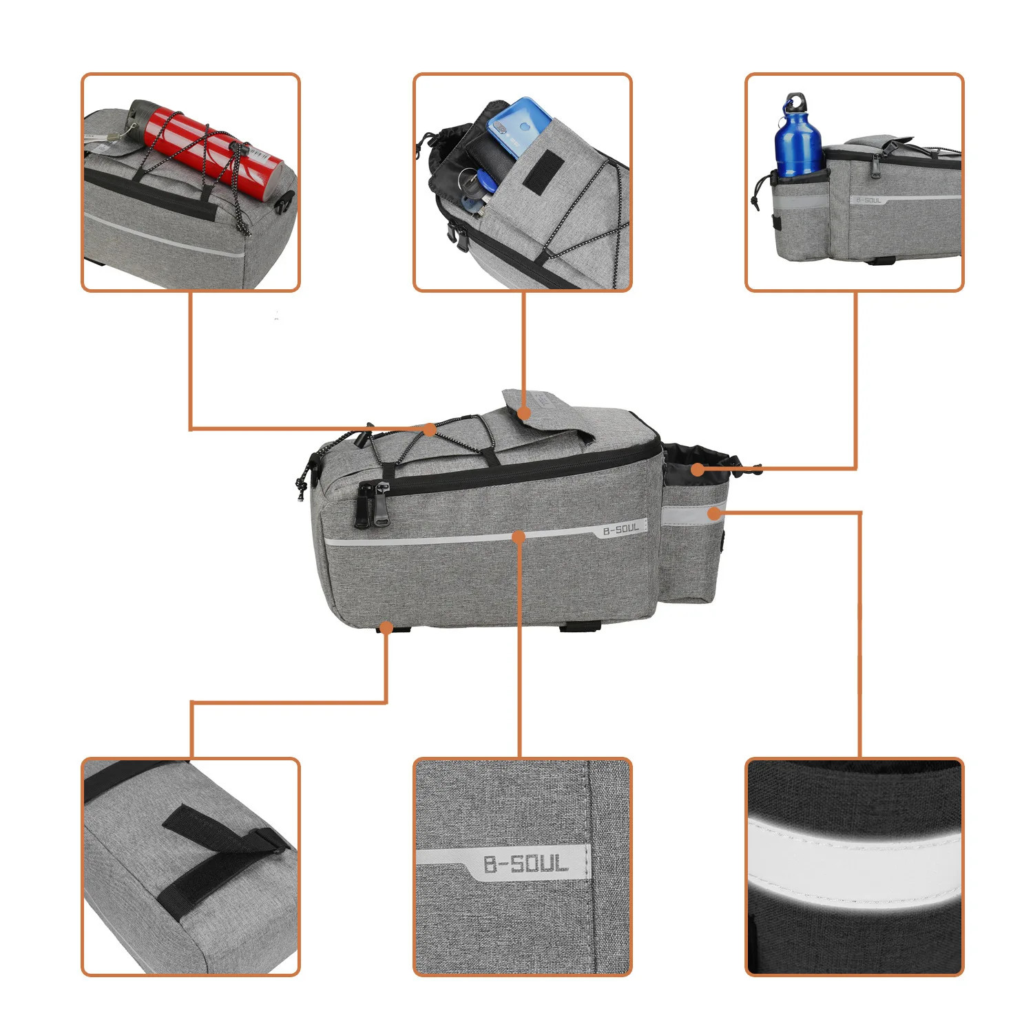 Electric Folding Rack Bag for Ground Bikes, Camel Bag Accessories, and Rear Seat
