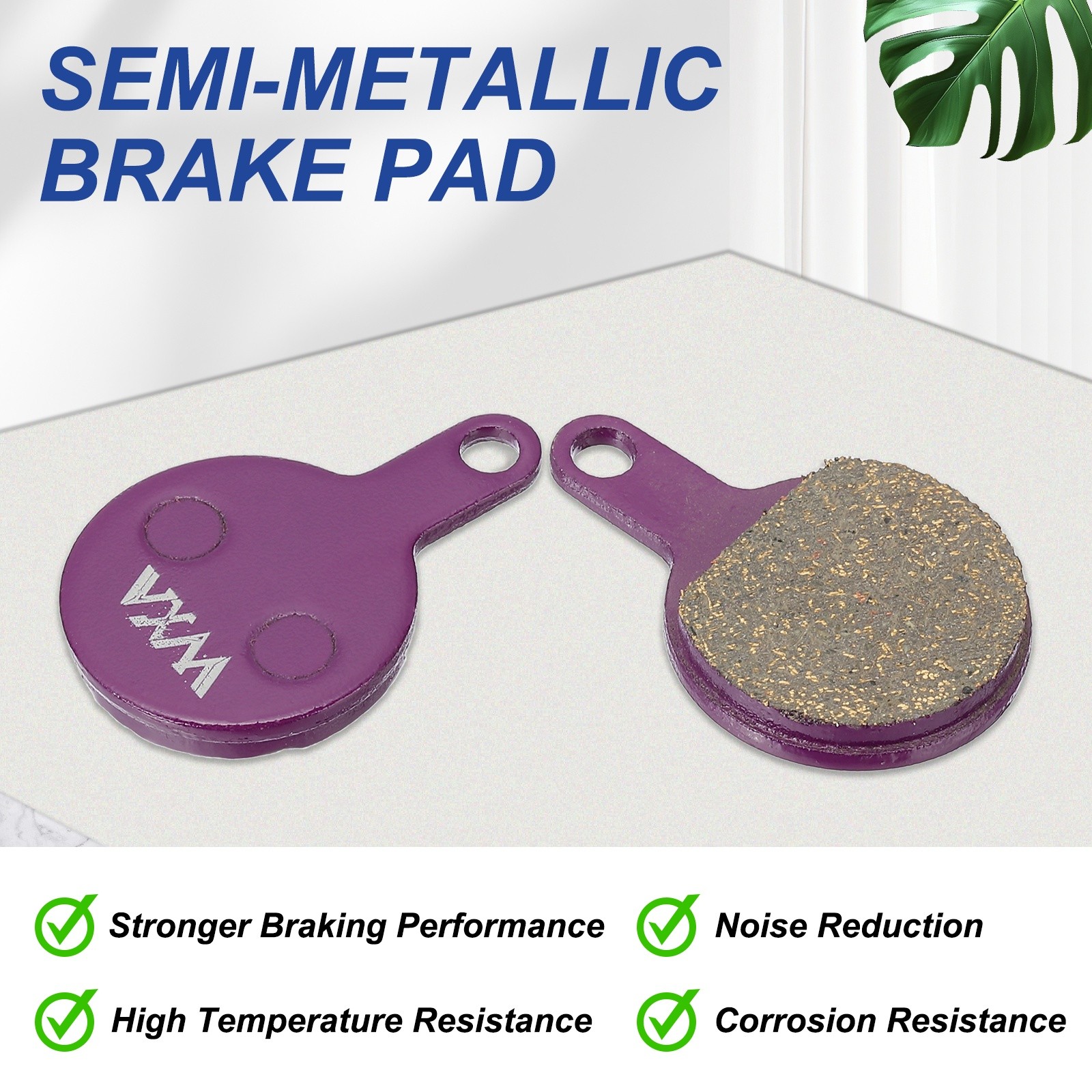 2set Disc Brake Pad 0.89″ x 1.33″ Bike Brake Pads, Purple