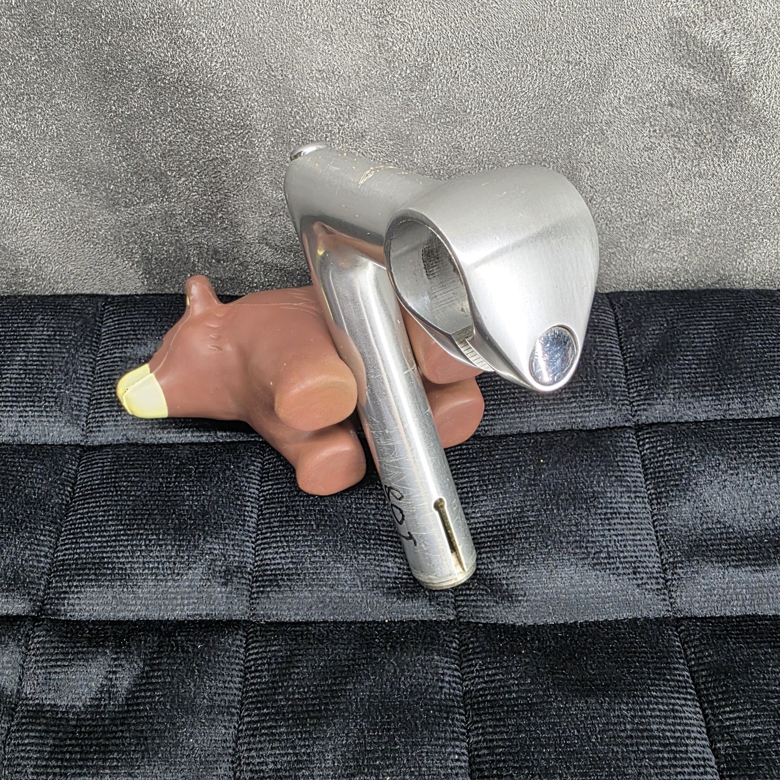 Vintage Cinelli 1A Quill Stem 80mm Silver 22.2mm 26.4mm Flying C Logo Italy