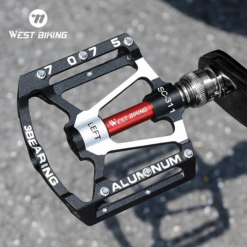 Quick Release Bicycle Pedals 3 Sealed Bearing Aluminum Bike Pedals Black a Pair