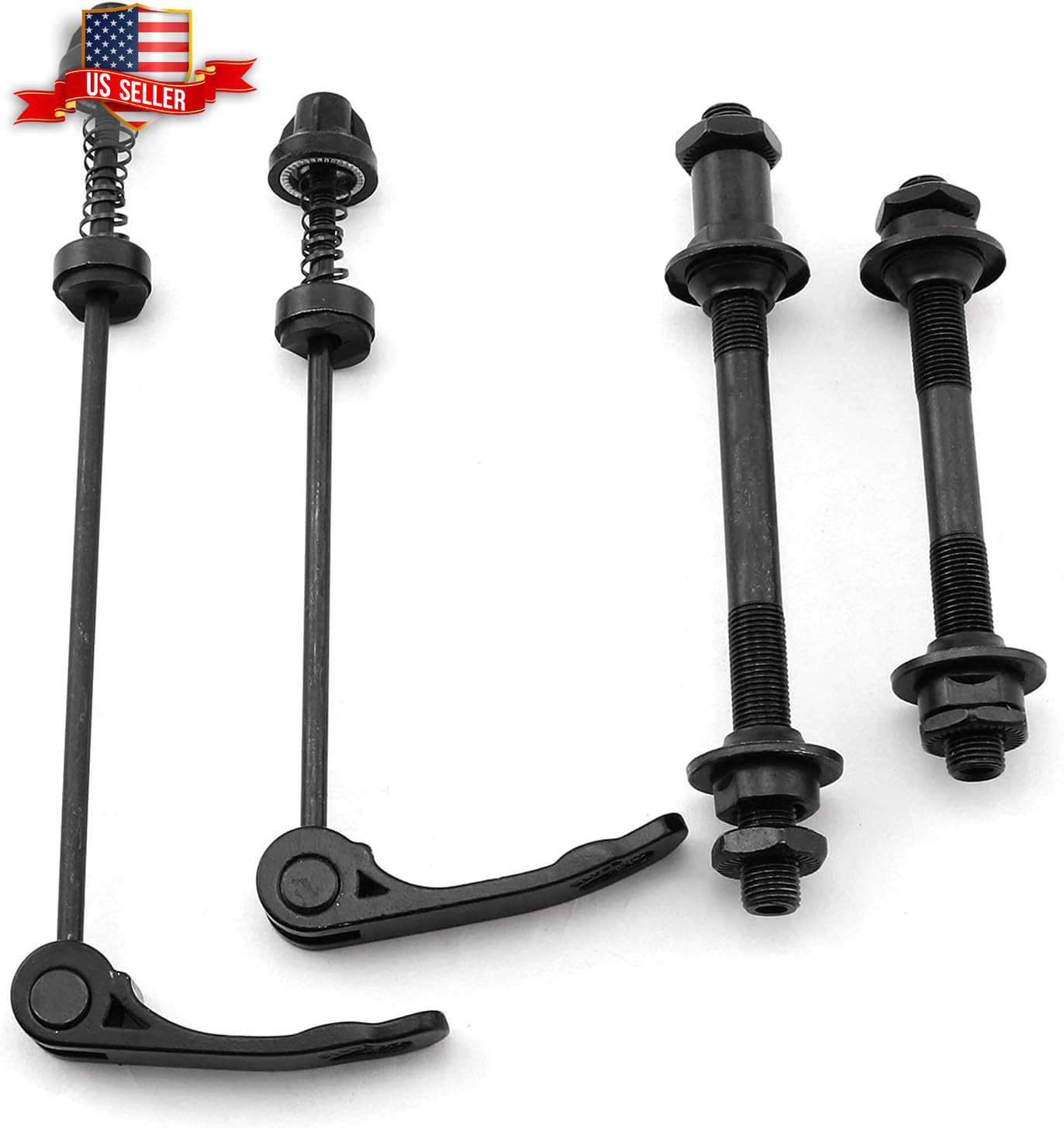 Quick Release Front Rear Bicycle Axle Skewer Set For Mtb Bmx Bike Wheel Hub Pair