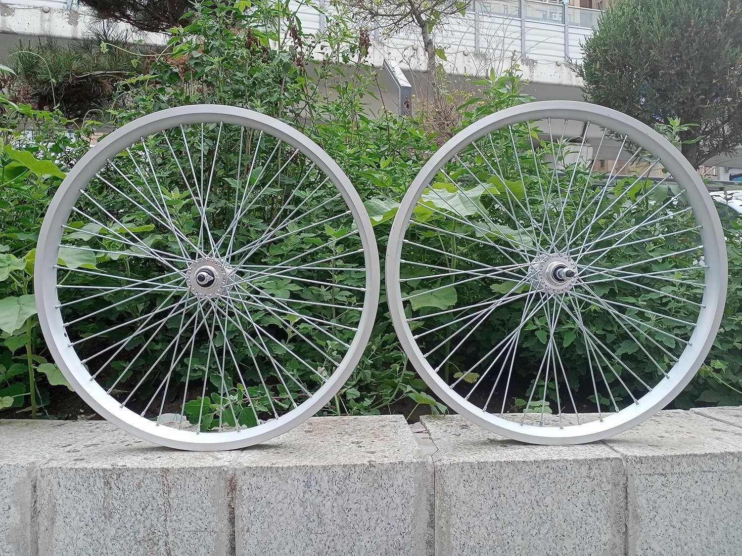 26 Inch x 2.35-3.5 Tire Spoke Wheelset 48x12G, Double Layer Alum Bike Wheel Set