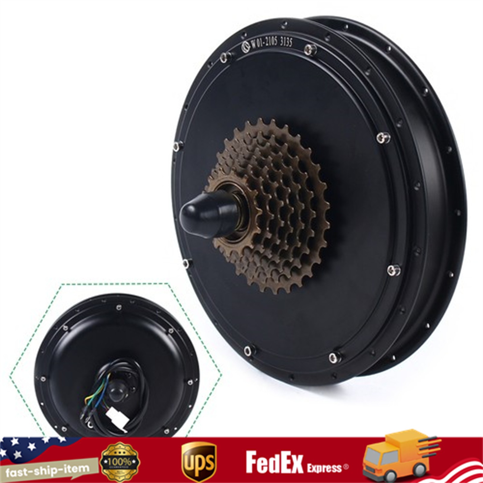 Electric Bike Brushless Gear Hub Motor Rear Wheel E-Bike Hub Motor 1500W 48V