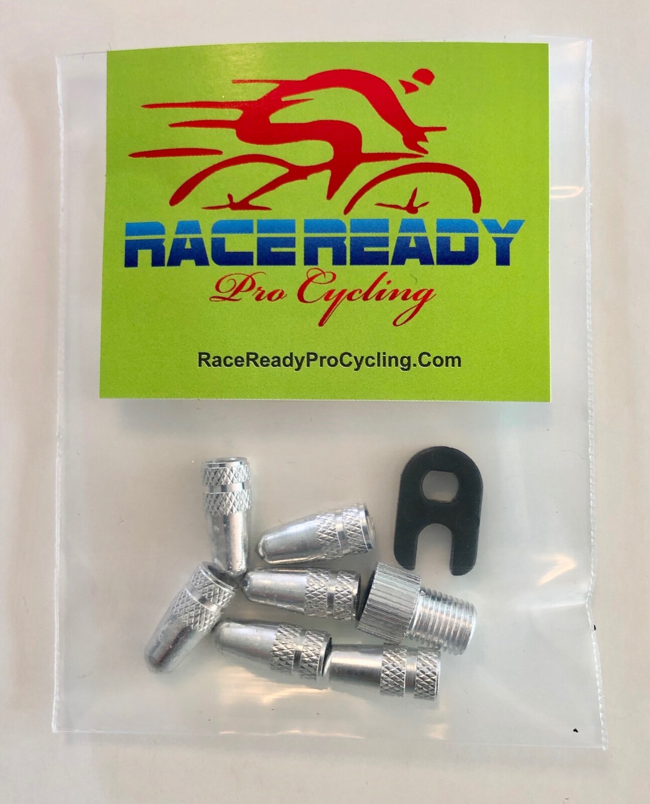6 Presta Alloy Valve Caps… & 1 Presta Adapter & 1 Valve Core Tool …Silver