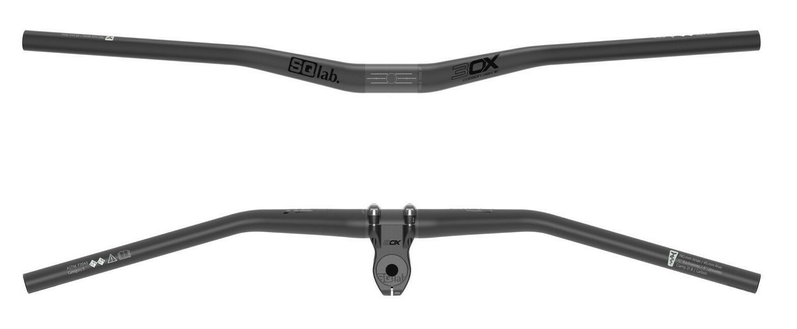 SQlab 30X Carbon 16 Degree MTB Mountain Bike Riser Bar 31.8 x 45mm Rise x 780mm