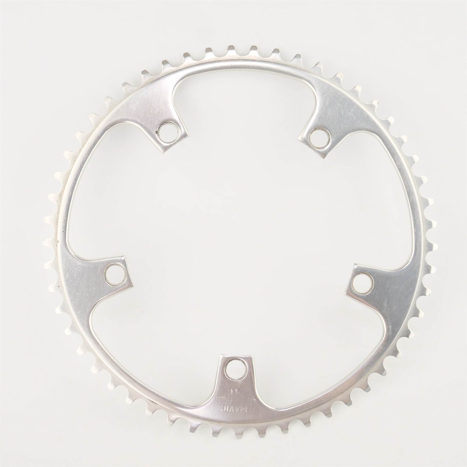 NOS Mavic 53t Chainring 144mm BCD 5 Arm 3/32″ Silver Aluminum Road Vintage