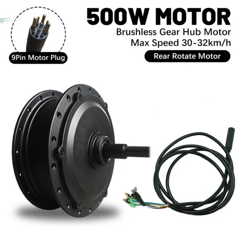 250W 350W 500W Brushless Gear Front Rear Hub Motor for MTB E-bike Conversion Kit