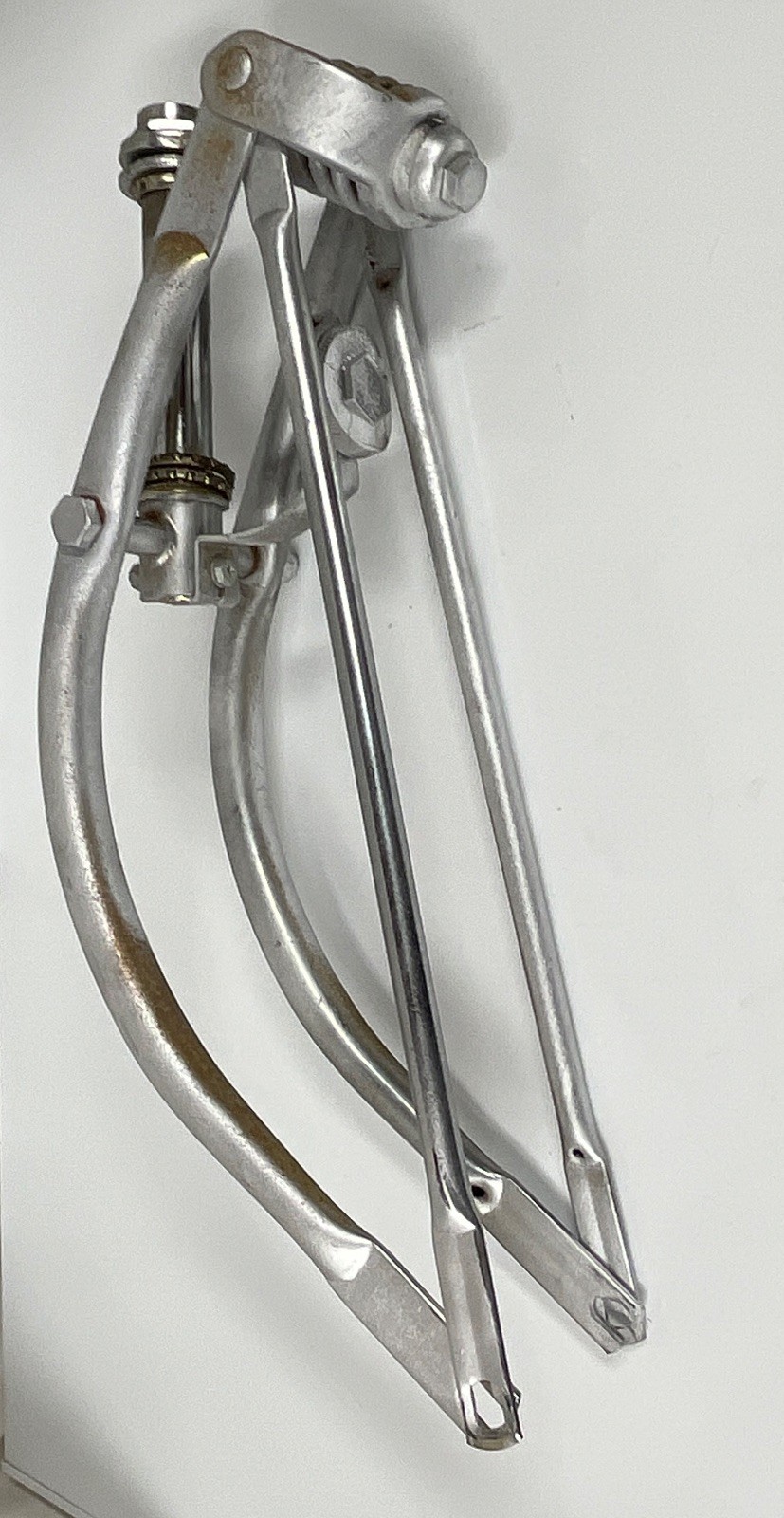 20” Springer Suspension Steel Cruiser Fork, Silver, 1 in Threaded Steering Tube