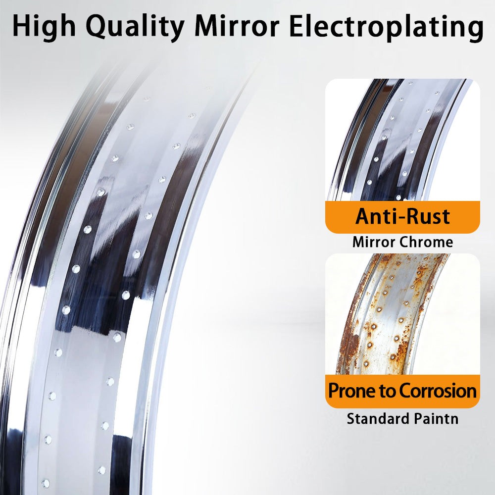 Tracer Chrome Bike Rim 26″ x 3″ x 140H 80MM For Cruise Bicycle Rim Wide Hoop