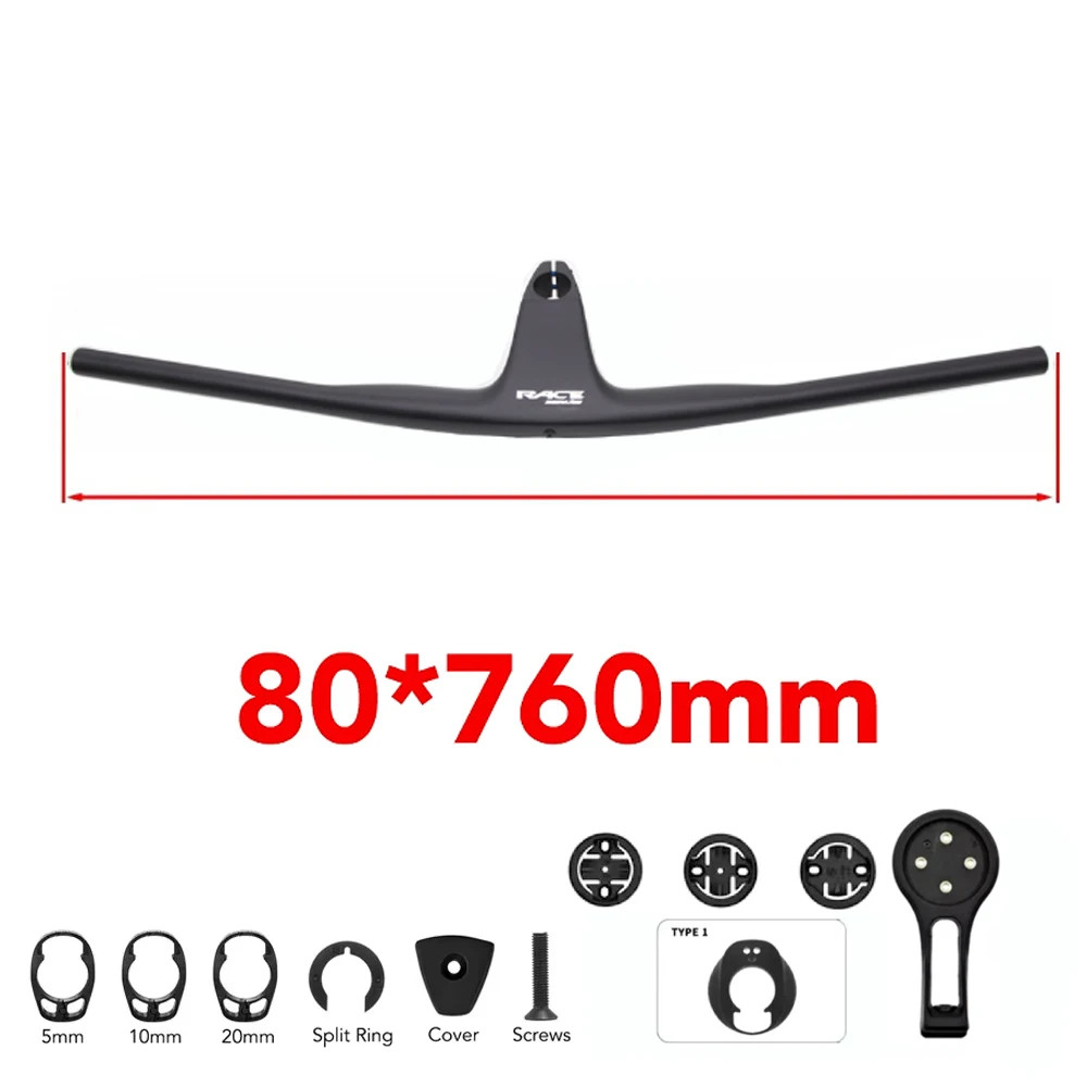 Carbon Fiber Integrated MTB Handlebar -17 Degree Internal Cable 50mm-90mm Stem