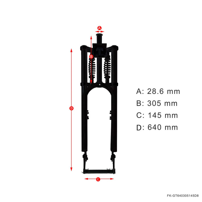 Tracer Adjustable 1-1/8″ Bike Dual Spring Fork for 3.0 4.0 Fat Tire Disc Brake