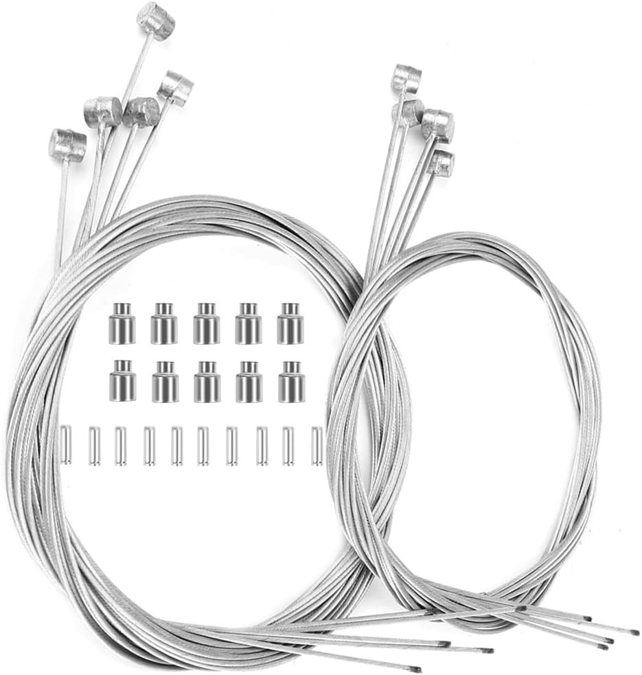Professional Bicycle Brake Cable Kit – 10PCS with End Caps & Ferrules Included
