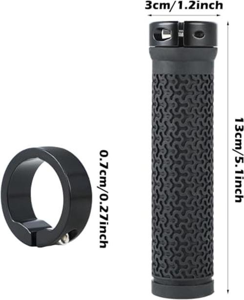Bike Handlebar Grips 131mm Rubber Ergonomic Anti-Slip Bicycle Grips with Black