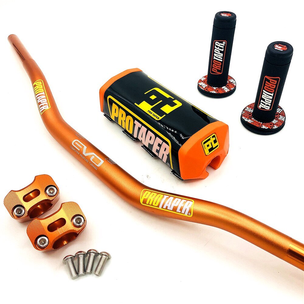 Handlebar For PRO Taper Pack Bar 1-1/8″ Handle bar Pads Grips CNC 28.5mm Adapter