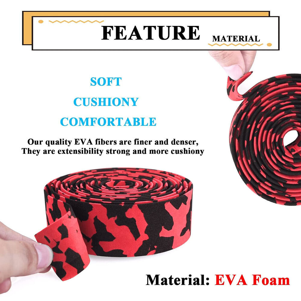 Road Bike Handlebar Tape Bicycle Cycling Bar Grip Tape Wraps Adhesive EVA Red