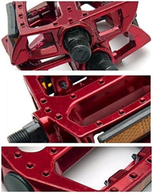Multi-Color Aluminum Flat Platform Pedals for Road & Mountain Bikes – 9/16″