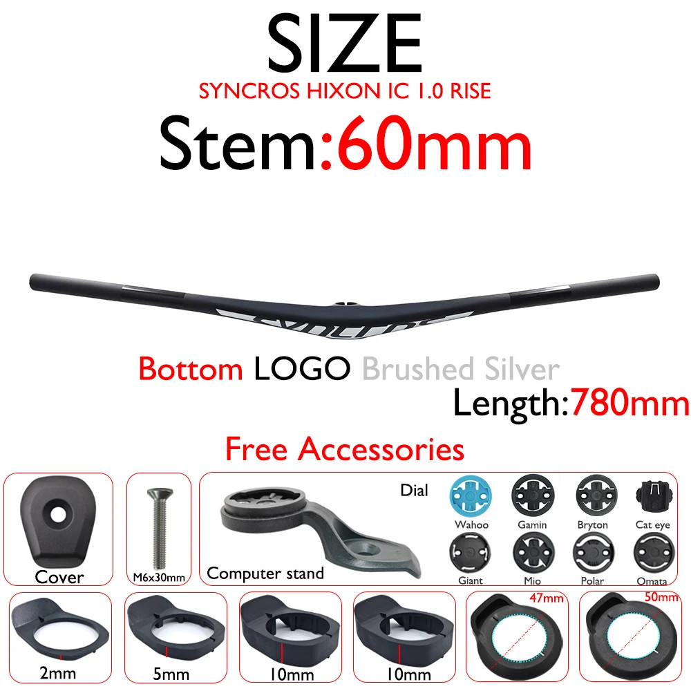 Carbon MTB Bicycle Handlebar Integrated COCKPIT Mount Spacers 28.6mm 780mm
