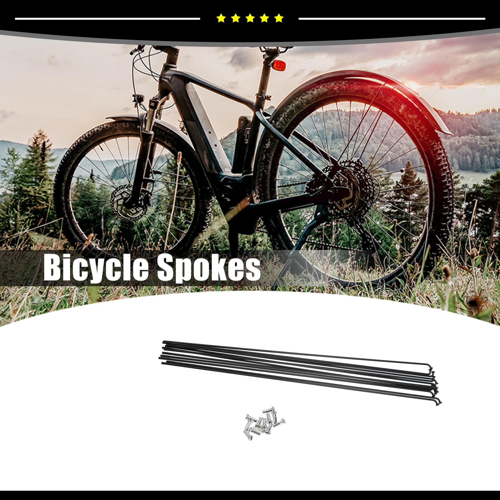 Universal Piece of 12 14G J Bend 286mm x 2mm Bike Bicycle Spokes