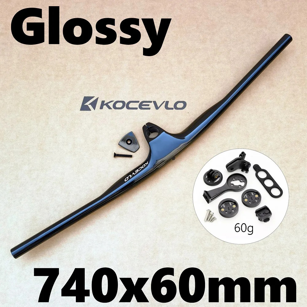 KOCEVLO Carbon MTB Handlebar Stem Integrated 740mm XC Marathon -17° 50-90mm