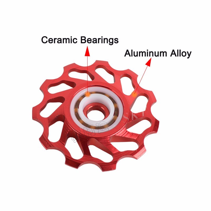 Bike Ceramic Pulley Rear Derailleur 11T 13T Guide Cycling Ceramics Bearing