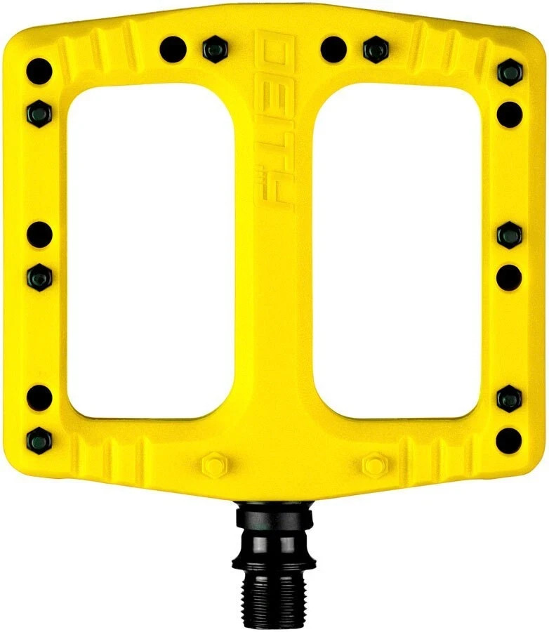 Deity Deftrap Platform Pedals Body – Nylon Spindle – Cr-Mo – Yellow – MTB – BMX
